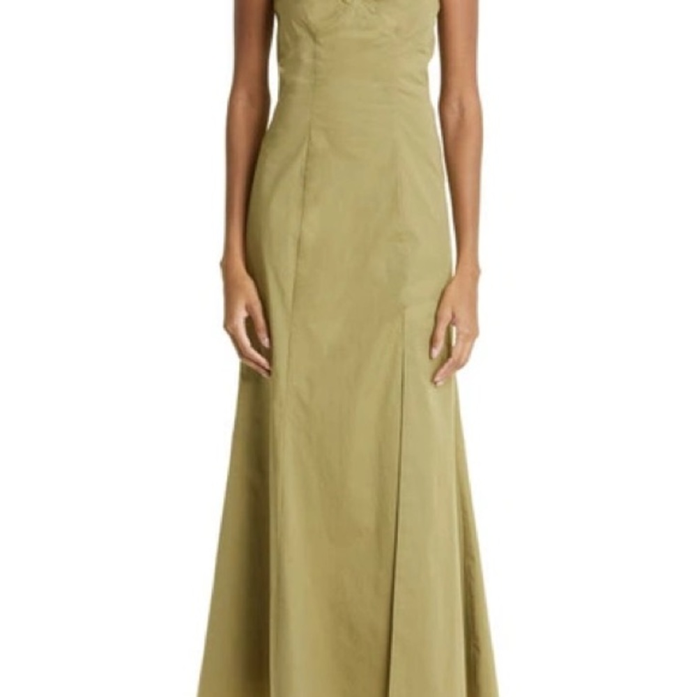 Staud Nataly Dress in Khaki - Picture 2 of 4